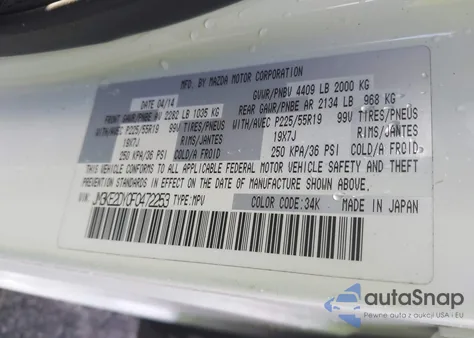 2015 Mazda Cx-5 Grand Touring z USA, uszkodzony, nr VIN JM3KE2DY0F0472253